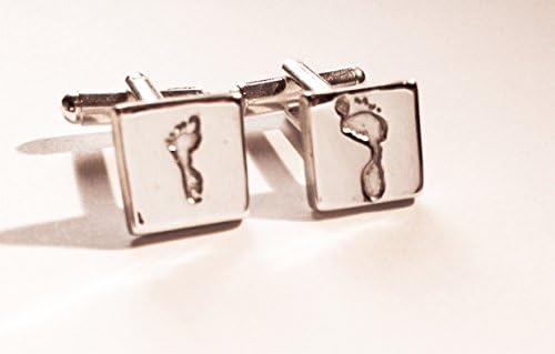Personalised cufflinks using your loved ones handprint, footprint, paw print or handwriting by Mimi Mementos