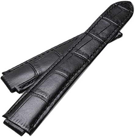 18mm 20mm Black Crocodile Grain Leather Watch Band Strap For Ballon Bleu (20mm)