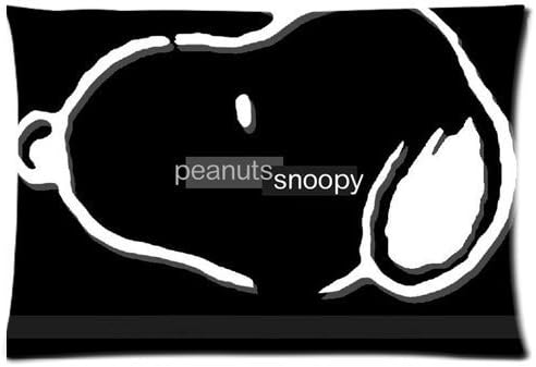Black White Snoopy Face Pillowcases Custom Pillow Case Cushion Cover 20 X 30 Inch Two Sides