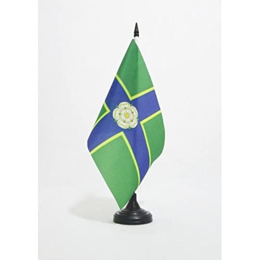 AZ FLAG North Riding of Yorkshire county Table Flag 5'' x 8'' - North Riding of Yorkshire county Office Decoration 100% Polyester 21 x 14 cm - Mini Desk Flag with Pole and Black Plastic Base