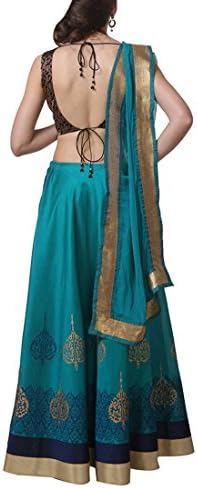 Vraj Enterprise Women Anjel Firozi Free Size Digital Print  Lehenga Choli for Party and Festival Occasion