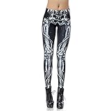 Womens Funky Digital Print Design Graphic Stretch Footless Fashion Leggings (Dark Bionic Legs), One Size