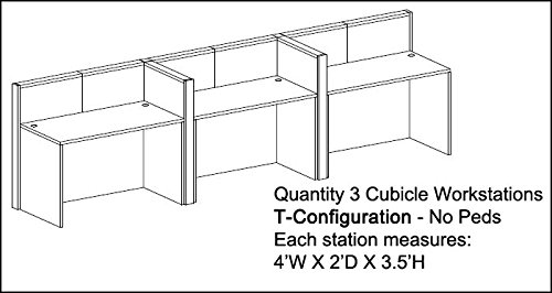Cubicle Workstation, Telemarketing Station, Call Center Desk, Office Systems Furniture (4'W X 3.5'H - X Conf - No Ped, Maple)