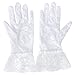 Simplicity Bridal Gloves Lace Wrist Length Special Occasion Wear, White with Lace Wrist
