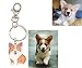 Feb.7 Welsh Corgi Dog Keychain - Corgi Keyring & Bag Charm - Dog Tag Gift (Silver)