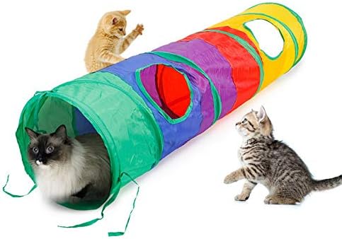Gaocunh Cat Tunnel, Pet Agility Training Tunnel Equipment Cat Play Run Jump Obedience Training Tool