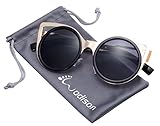WODISON Womens Retro Metal Frame Round Lens Cat Eye Sunglasses Eyeglasses