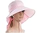 Ls Lady Womens Summer Flap Cover Cap Cotton Anti-UV UPF 50+ Sun Shade Hat with Bow. Adjustable Hat (One Size,0 Pink)