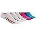 adidas Youth Kids-Girl's Cushioned Low Cut Socks (6-Pair), White/Shock Pink/Bright Blue/Shock Mint/Light Onix, Medium, (Shoe Size 13C-4Y)