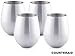 Counter Aid Stemless Stainless Steel Wine Glasses, Set of 4 Unbreakable, Shatterproof Picnic, Dishwasher safe, Camping, BBQ, Picnics Cocktail Cups - 18oz