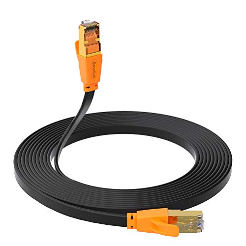 Ethernet-Kabel, High Speed, Bulk Patchkabel, Cat 8, 21,3 m, flaches LAN-Kabel, professionell, vergoldet, 40 Gbit/s, 2000 MHz, Gigabit-Internet-Router-