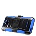 Tempered Glass+2Layer Rugged Case Cover w/Holster Belt Clip for Coolpad Catalyst 3622a Phone (Black on Blue)