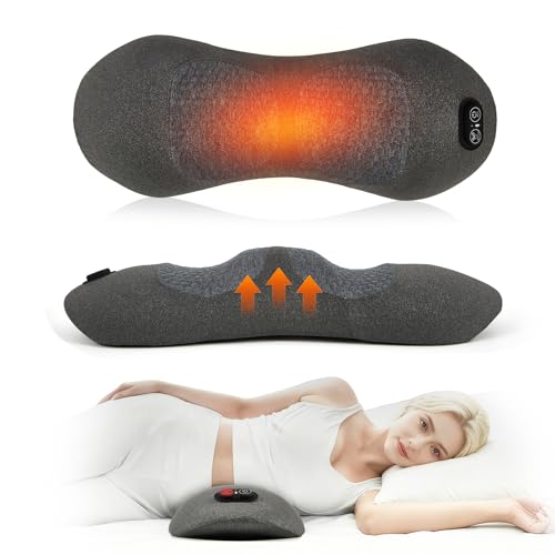 Smooth Spine Triple Fusion Back Massager with Heat - Sciatica Pain Relief & Spine Decompression Device, Deep Tissue Massager for Lower Back Pain, Office Chair and Home (Black)