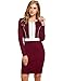 ANGVNS Women Long Sleeve Pencil Dress Bodycon Solid Slim Party Banquet Knee Dress