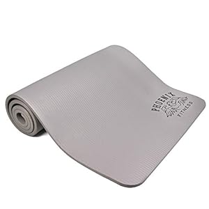 Phoenix Fitness Exercise NBR Fitness Yoga Mat – 12mm Extra Thick Anti Slip High Density Fitness Mat – Double Sided Multi Purpose Floor Mat with Carry Strap for Pilates, Gymnastics and Gym Workouts