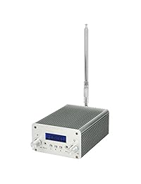 tivdio t6 a transmisor de radio fm 1 W 6 W estación de radio Stereo Broadcast PLL LCD con antena (Plata)