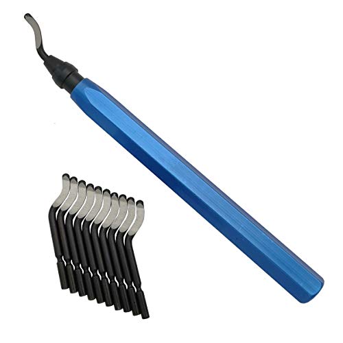 VASTOOLS Deburring Tool Kit/Metal Handle Chamfer Tool 6-1/2" / for Aluminum, Brass, Plastic Pipes Tube Hole/with Extra 10 HSS Blades ...