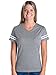 LAT Apparel Ladies Football Jersey V-Neck Tee [X Large] Vintage Heather / White Short SleeveT-Shirt