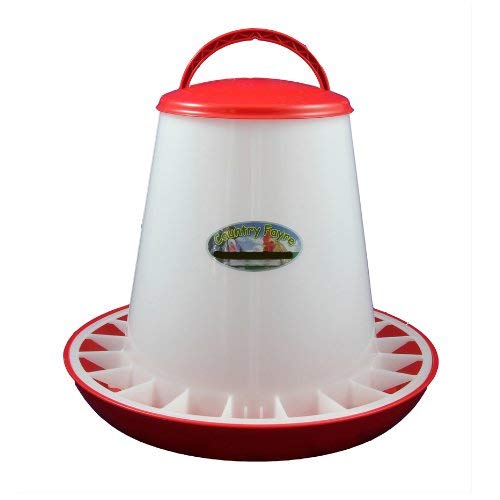 6kg Red and White Economy Hanging Feeder with Lid