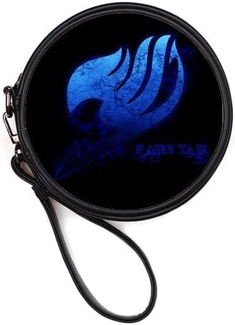 LaHuo Custom Design Japanese Cartoon Fairy Tail Logo Women Make Up Bag Personality Round Makeup Bag Coin Purse