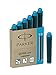 Parker Quink Ink Mini Permanent Ink Cartridge, Turquoise Ink, 6/Pack