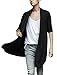 uxcell Men's Shawl Collar Cardigan Drape Cape Lightweight Long Length Knit Sweaters Black 34