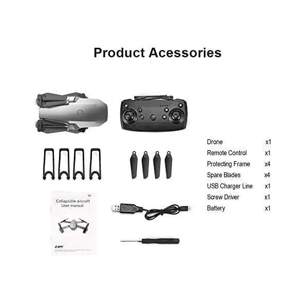 Greaked E68 Fernbedienung Verbesserte Drohne Weitwinkel 4K 720P 1080P HD Kamera Quadcopter Faltbar WiFi FPV Vierachsen… – Bild 8
