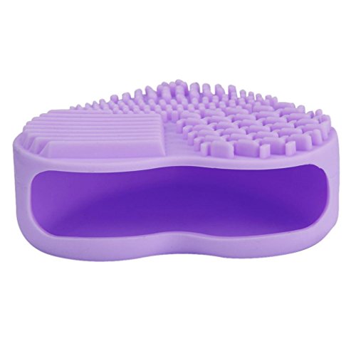 Hunputa Silicone Fashion Egg Cleaning Glove Makeup Washing Brush Scrubber Tool Cleaners (Purple) - Thumbnail 2