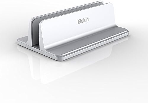 Vertical Laptop Stand, Elekin Adjustable Laptop Holder Desktop Stand Compatible with All MacBook/Surface/Lenovo/Dell/Gaming Laptops (Silver)