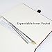 RICCO BELLO Ruled Hardcover Lined Journal Notebook - Vegan Leather, Elastic Closure, Pen Loop, Bookmark, Inner Pocket, 192 Lined Pages, 5.7 x 8.4 inches (Red)