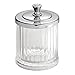 iDesign Alston Bathroom Vanity Canister Jar for Cotton Balls, Swabs, Cosmetic Pads - Clear/Chrome 3.5