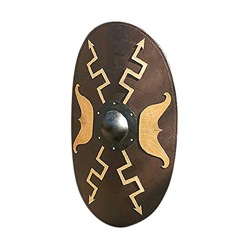 Armor Venue - Wooden Oval Roman Full Size Medieval Shield Brown One Size