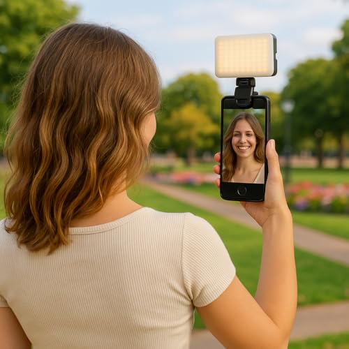 Luz de selfie para Vídeo com Presilha perfeito para Celular, Computador, Portátil, Recarregável USB, para Fotografia, Selfie, Videoconferência, Led premium