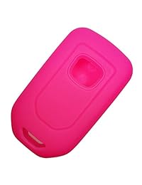 Alegender - Funda protectora de caucho, 4 botones, soporte para llavero (no incluido), para entrada remota inteligente sin llaves, para Honda Civic EX Accord CR-V CR-Z Pilot., Negro Rosa (Black Rose)