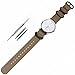SIMCOLOR 1.5mm Zulu Watch Bands,Military Nylon Replacement Watch Strap with Black Heavy Duty Buckle 18mm 20mm 22mm or 24mm(24mm,Khaki)