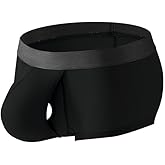 PAILILONG Men's Fly Pouch Underwear Breathable Boxer Briefs Separated Pouch Bulge Trunks