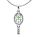 SpinningDaisy Silver Plated Tennis Racket with Hanging Green Ball Necklace