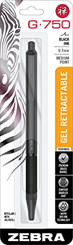 Zebra G-750 Black Brass Gel Pen