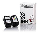 YoYoInk Remanufactured Ink Cartridge Replacement for Canon PG210XL & CL 211XL (1 Black, 1 Color) with Ink Level Indicator