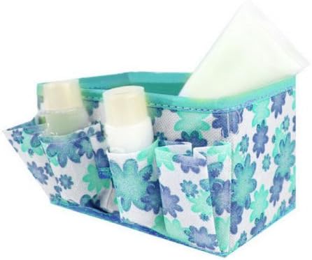 Pooqdo Newest Makeup Cosmetic Storage Box Bag Bright Organiser Foldable Makeup Stationary Container (Blue)