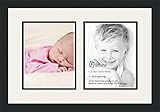 ArtToFrames Double-Multimat-36-61/89-FRBW26079 Collage Photo Frame Double Mat with 2-8x10 Openings and Satin Black Frame, Super White, 2-8x10