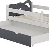 VitaliSpa Kids' Bed Jessica Grey/White 70x140 cm with Drawer view 6