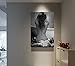 HOMEOART Bathroom Decor Poster Woman Painting Canvas Prints Framed Gallery Wrapped 24x36 Inch Black And White
