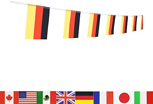 LoveVC 100 Feet Small Mini German Germany Flags Banner String,Decorations Supplies for Oktoberfest German Theme Party Celebration Events