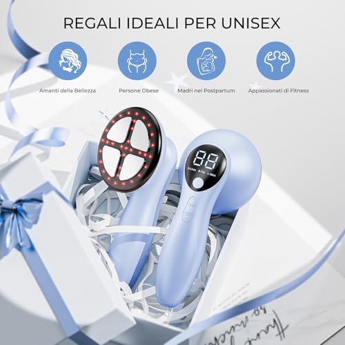 Professional Anti-Cellulite Massager, Clinically Proven Effectiveness, Wireless Electric Anti-Cellulite Massager for Belly, Waist, Arms, Legs, Buttocks (Blue)