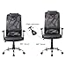 LCH Mesh Office Chair High-Back PU Leather Home Computer Desk Chair Executive Ergonomic Swivel Chair Padded Headrest Lumbar Support Adjustable Arms(Black)