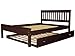 Bedz King Mission Style Full Bed with a Full Trundle, Cappuccino