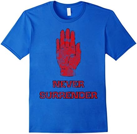 Mens Red Hand Ulster Loyalist symbol never surrender Ireland tee XL Royal Blue