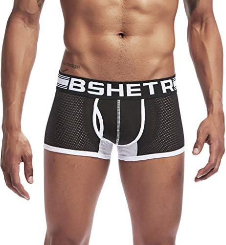 Doad Mens underwear Men's Sexy Low Waist Cotton Pants Patchwork Breathable Mesh Briefs for Men