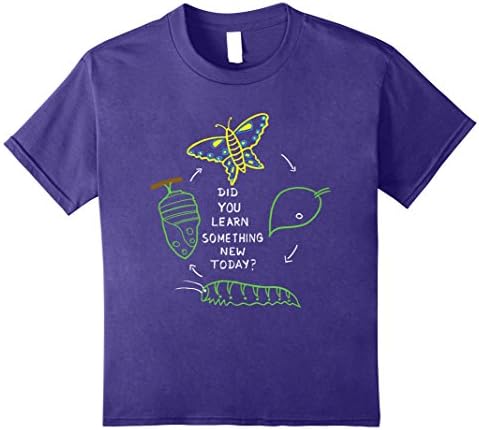 unisex-child Oviyam Butterfly Lifecycle Learn Something New T-Shirt 8 Purple